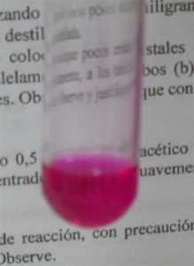 El color magenta indica de la fenolftaléina indica un medio alcalino.